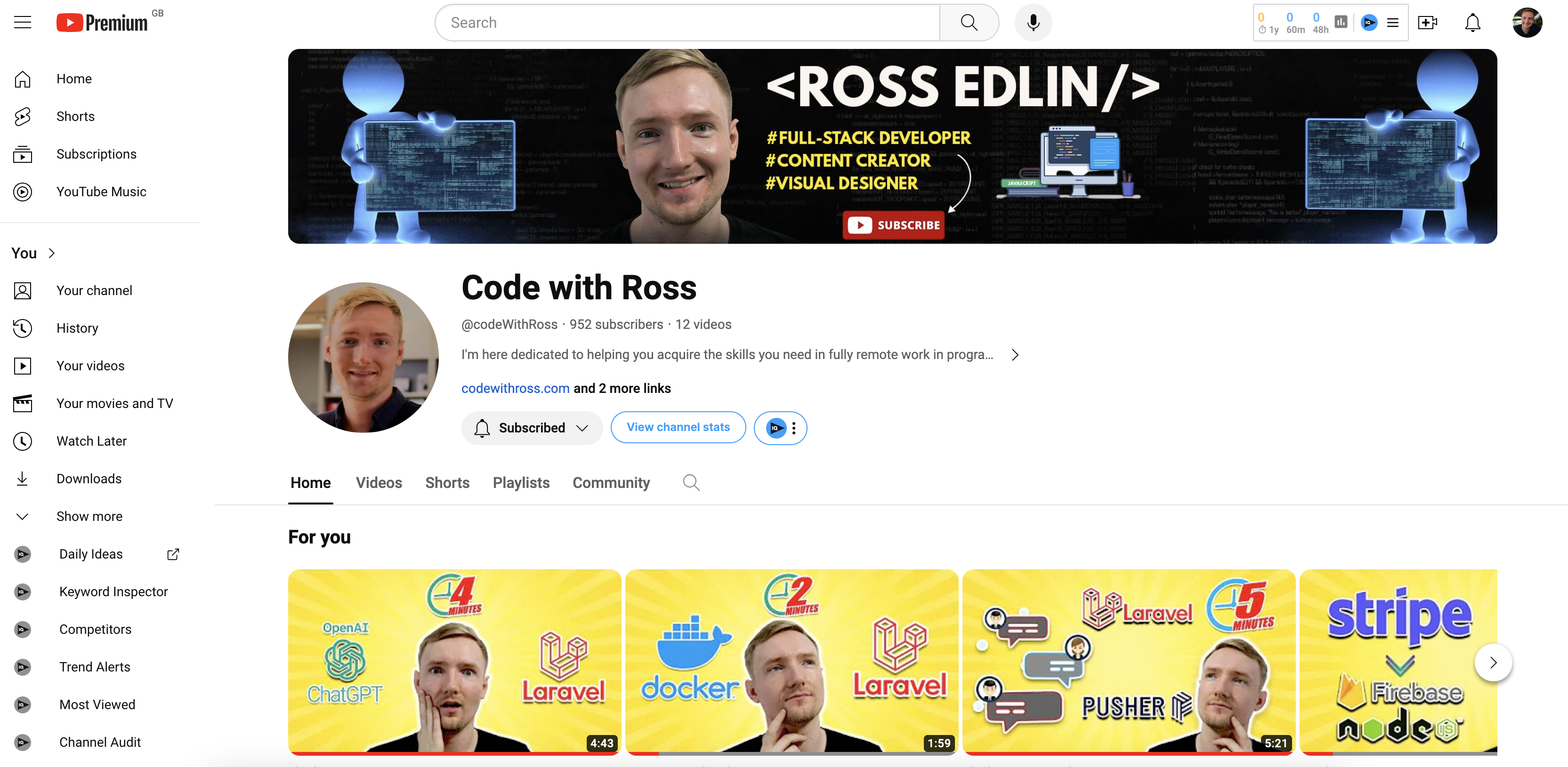 Code with Ross (YouTube)
